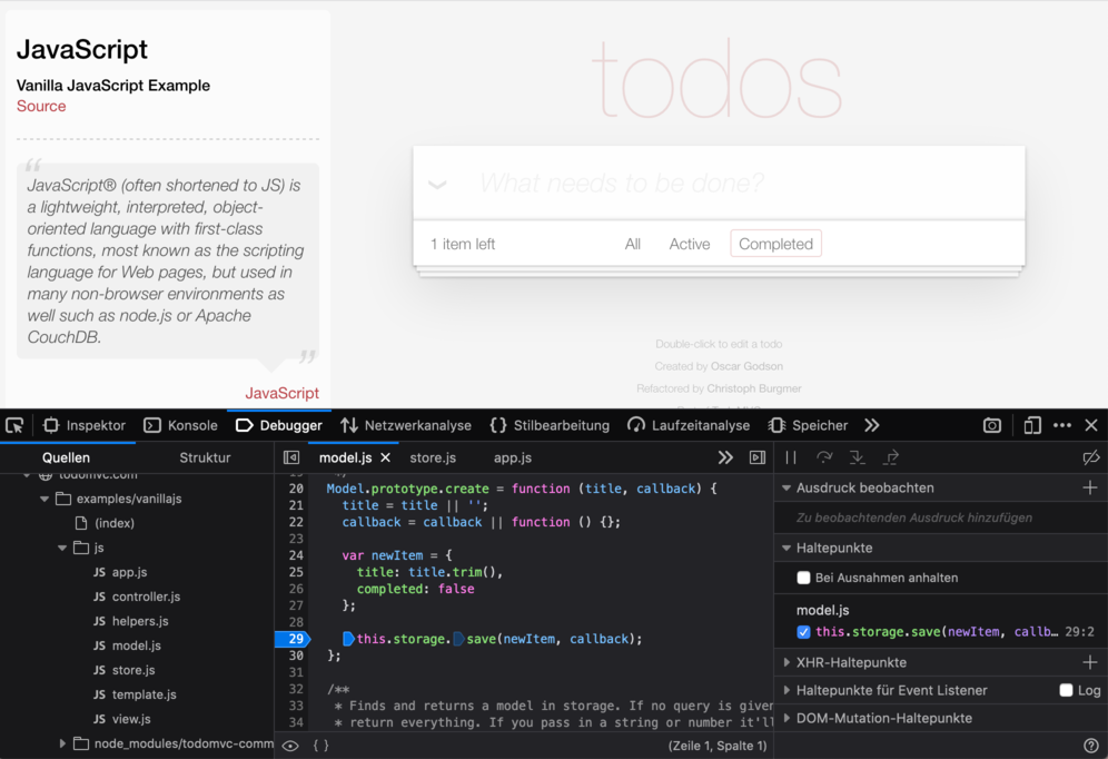 Debugger im Browser
