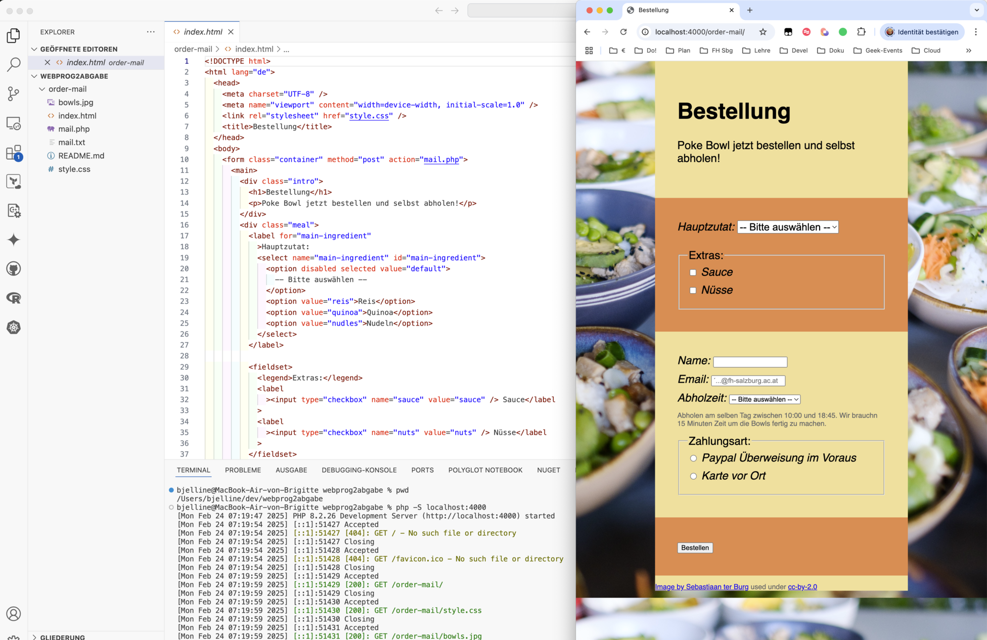 php webserver starten, pfad und url